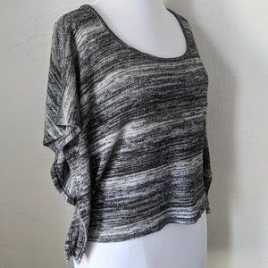 Black & White Cropped Lace Open Back Sweater BONGO